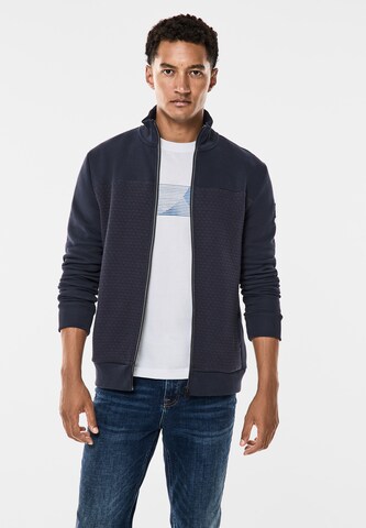 Street One MEN Zip-Up Hoodie in Blue: front