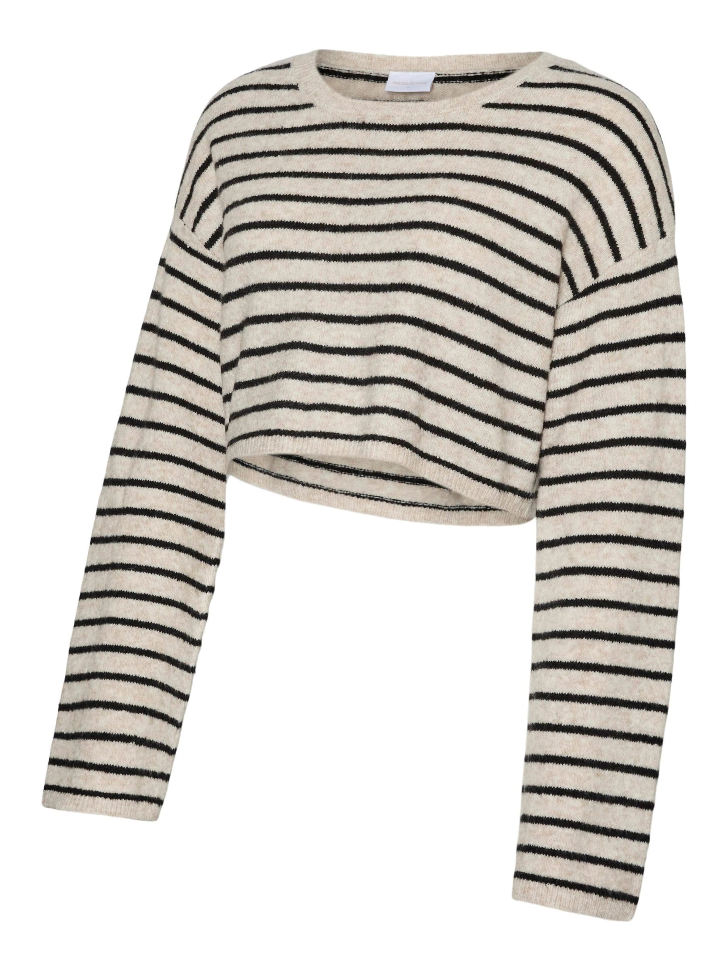 MAMALICIOUS Jersey en negro / blanco lana, Vista del producto