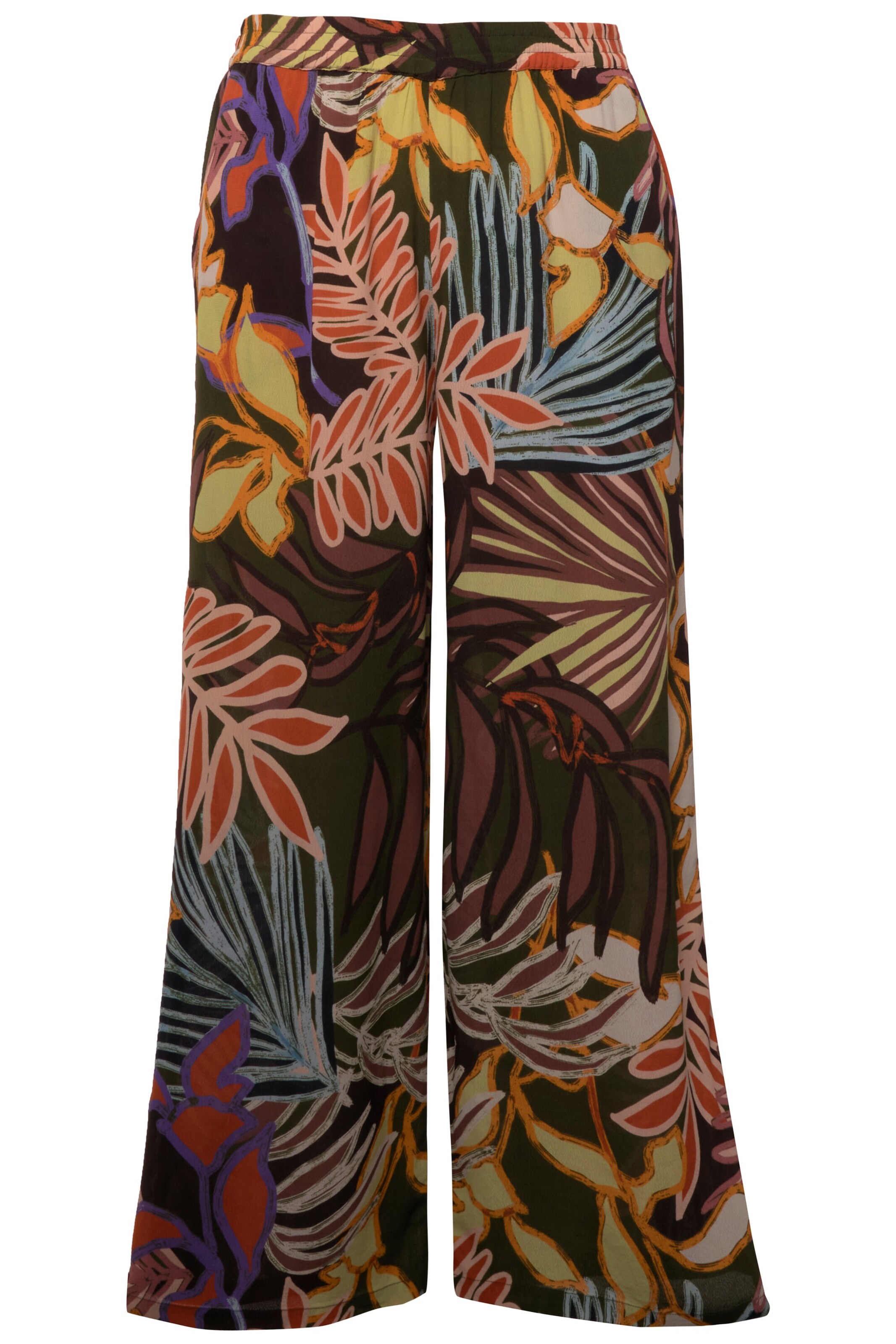 Ulla Popken Wide leg Broek in Gemengde kleuren: voorkant