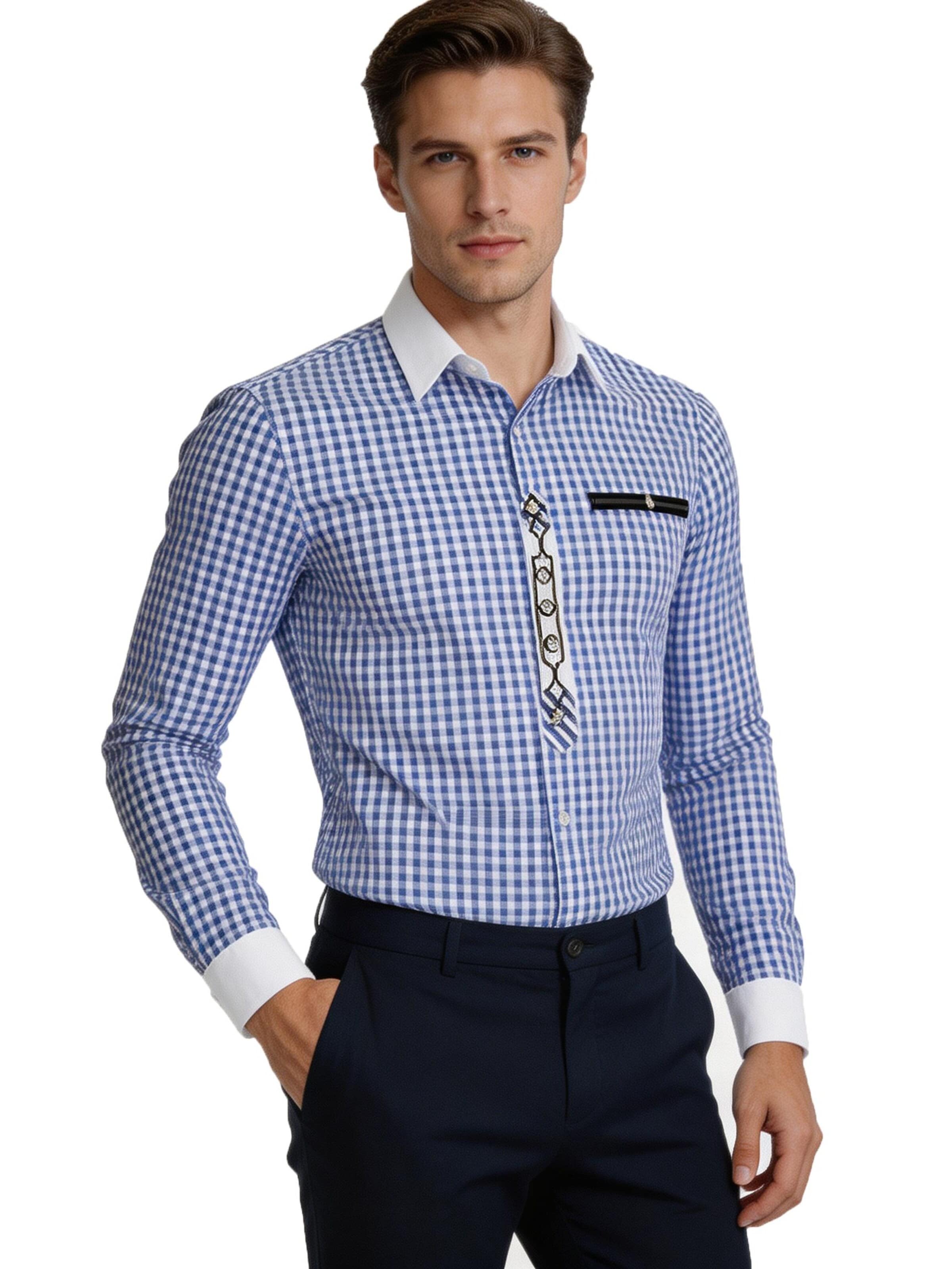 KoJooin Regular fit Button Up Shirt in Blue: front