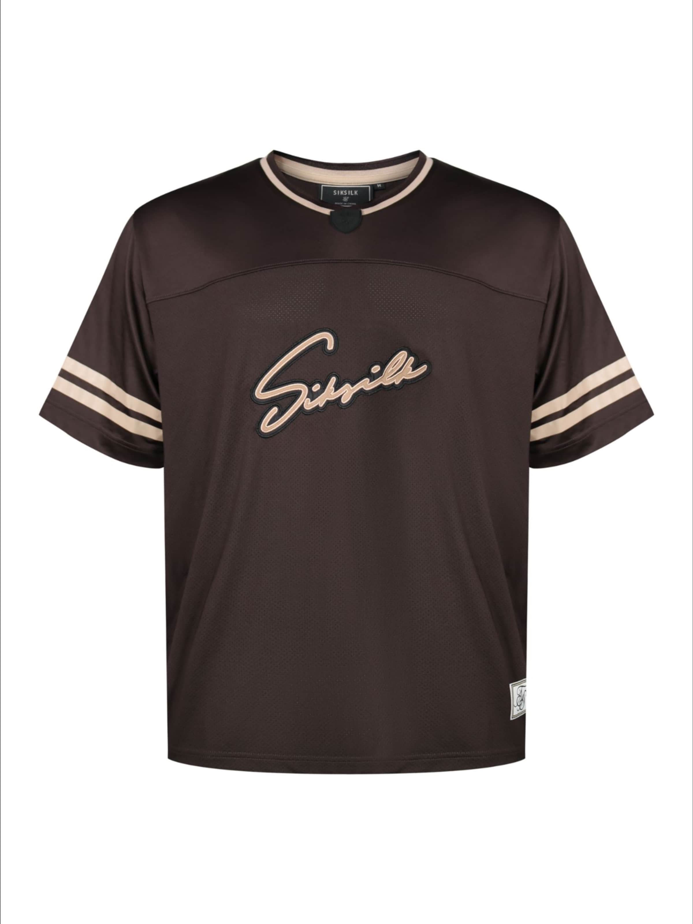 T-Shirt SikSilk en marron : devant