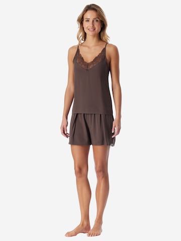 Pyjama ' Modern Lace ' SCHIESSER en marron : devant