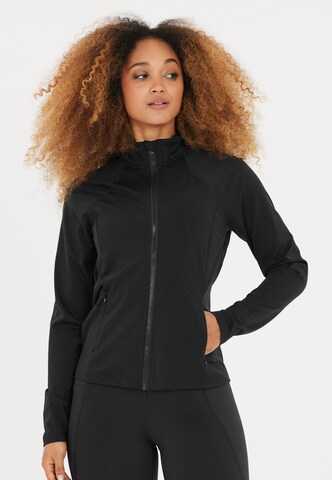 Athlecia Sweatjacke 'Nikia' in Schwarz: Vorderseite
