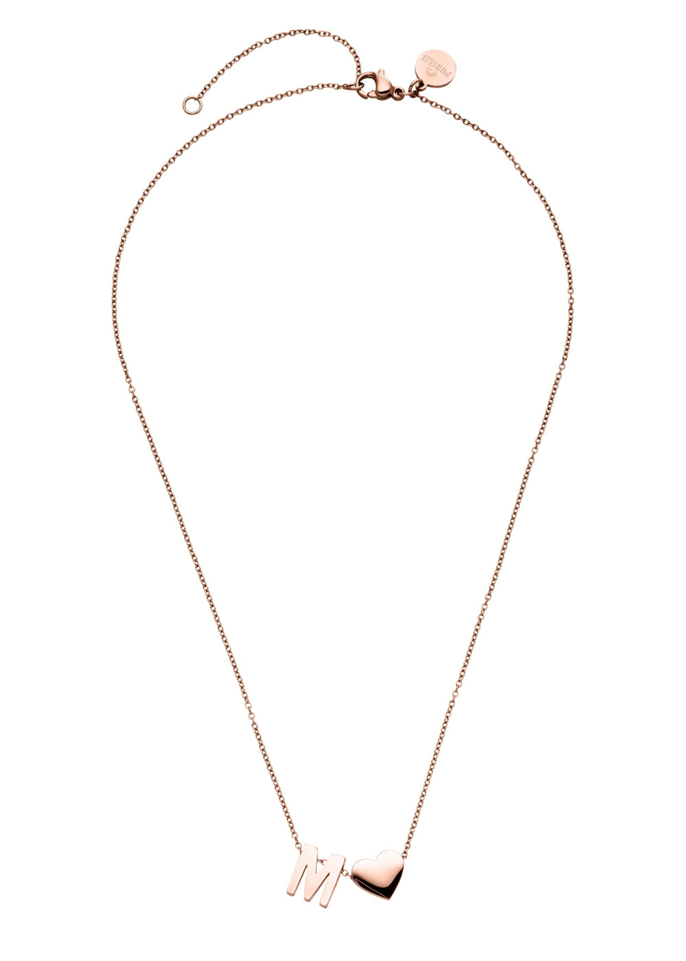 PURELEI Chaîne 'Letter Heart' en or rose, Vue avec produit