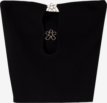 BershkaTop s naramenicama - crna boja: prednji dio