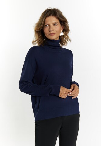 usha BLACK LABEL Trui 'Nowles' in Blauw: voorkant