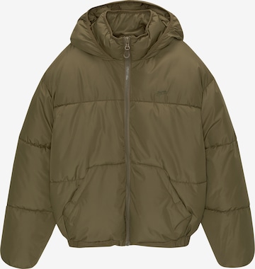 Pull&Bear Talvitakki värissä vihreä: etupuoli