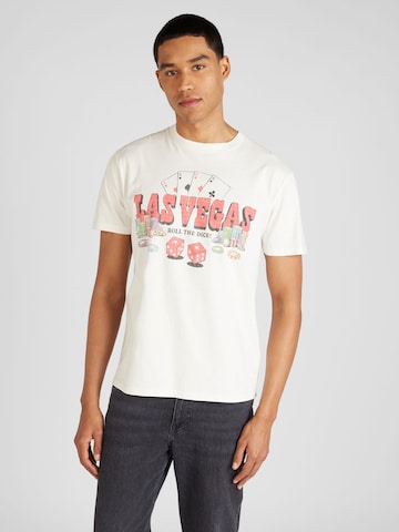 T-Shirt 'AMERICAN DESTINATIONS' HOLLISTER en blanc : devant