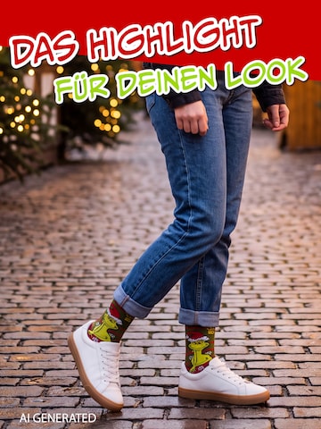 The Grinch Socken 'Merry Grinchmas'‌‌ in Grün