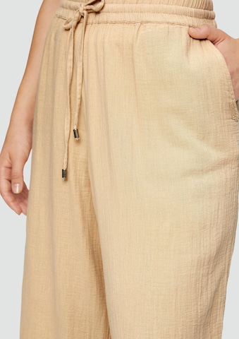 Wide Leg Pantalon QS en beige