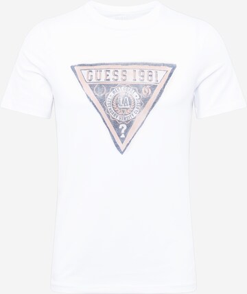 T-Shirt GUESS en blanc : devant