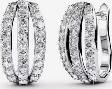 ROUGEMONT Jewellery Ohrringe 'Funkelnde Kristall Creolen Ohrringe' in Silber: Vorderseite