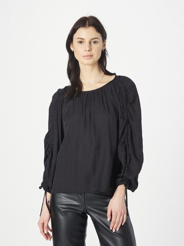 PULZ Jeans Blouse 'MARGOT' in Zwart: voorkant