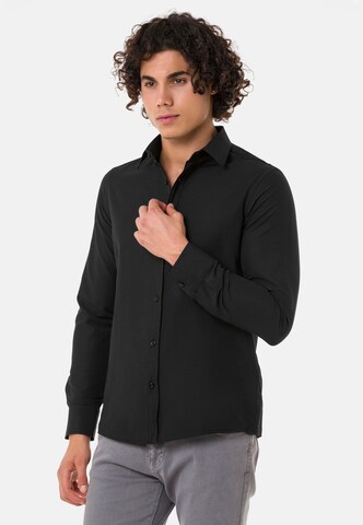Redbridge Regular fit Business Shirt 'Milo' in Black: front