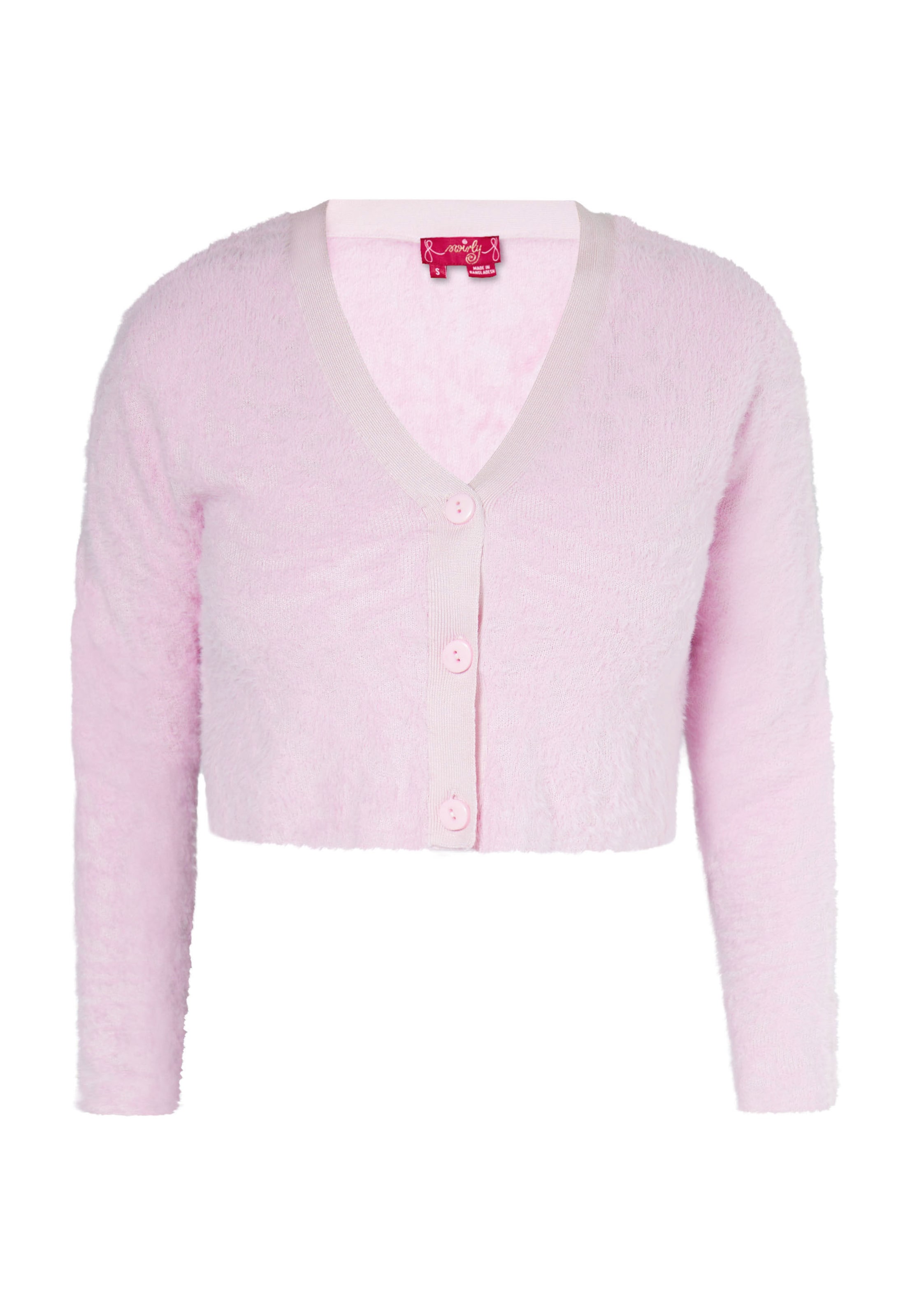 swirly Πλεκτή ζακέτα σε ροζ: μπροστά