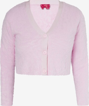 swirly Knit cardigan in Pink: front