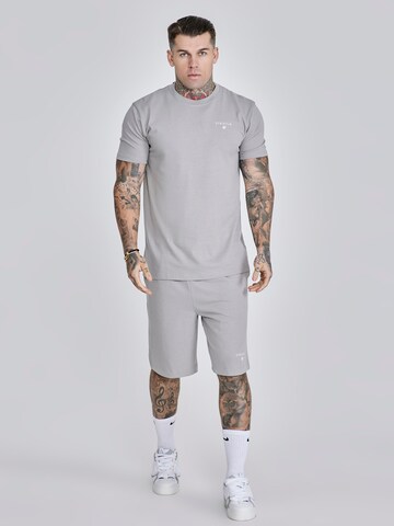 Pigiama corto di SikSilk in grigio: frontale