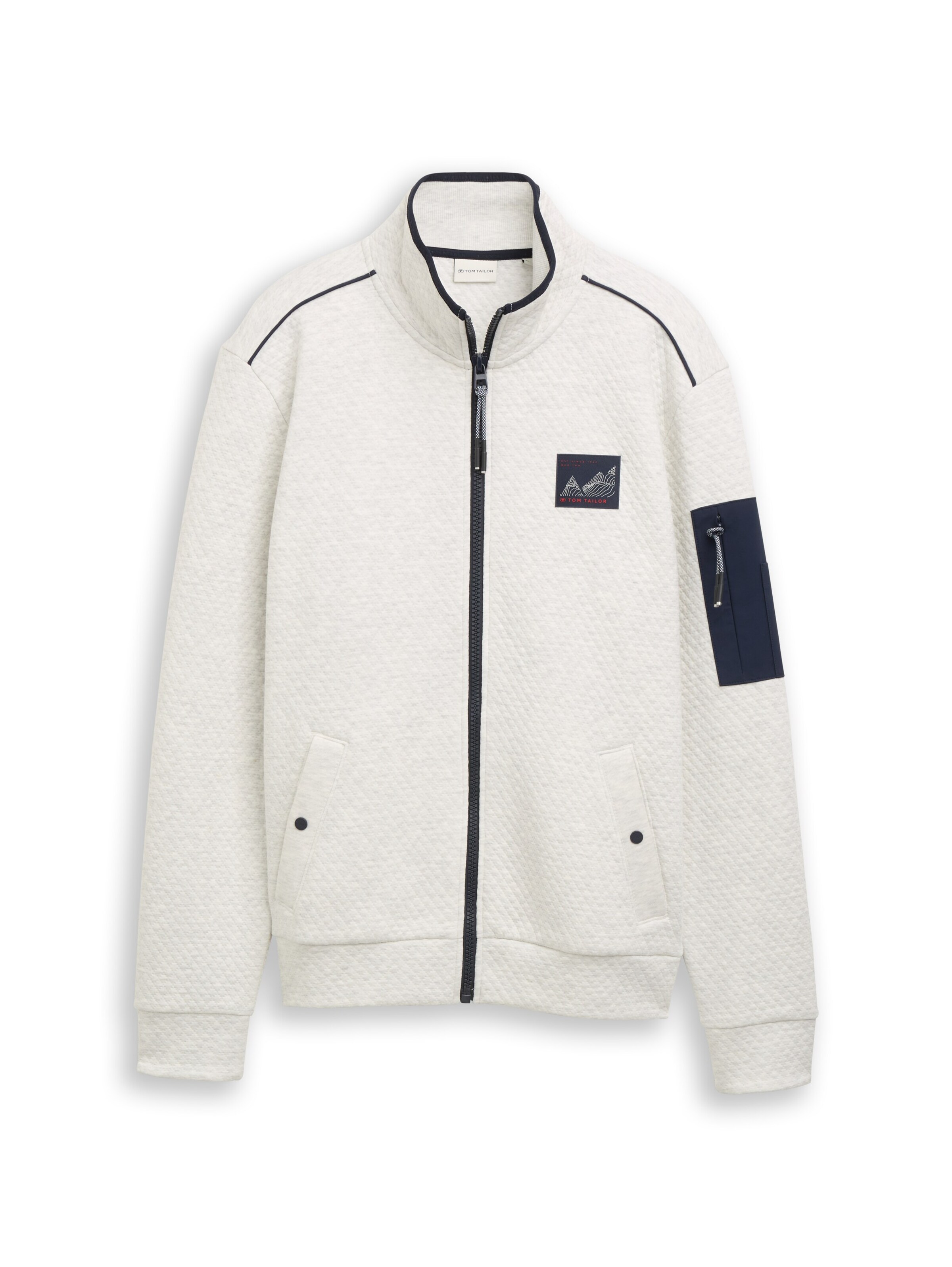 TOM TAILOR - Sudadera con cremallera en beige: frente