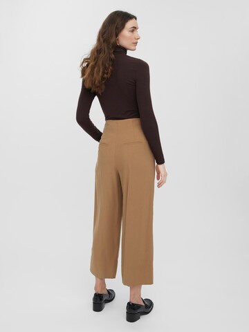 VERO MODA Wide leg Pleat-Front Pants in Brown