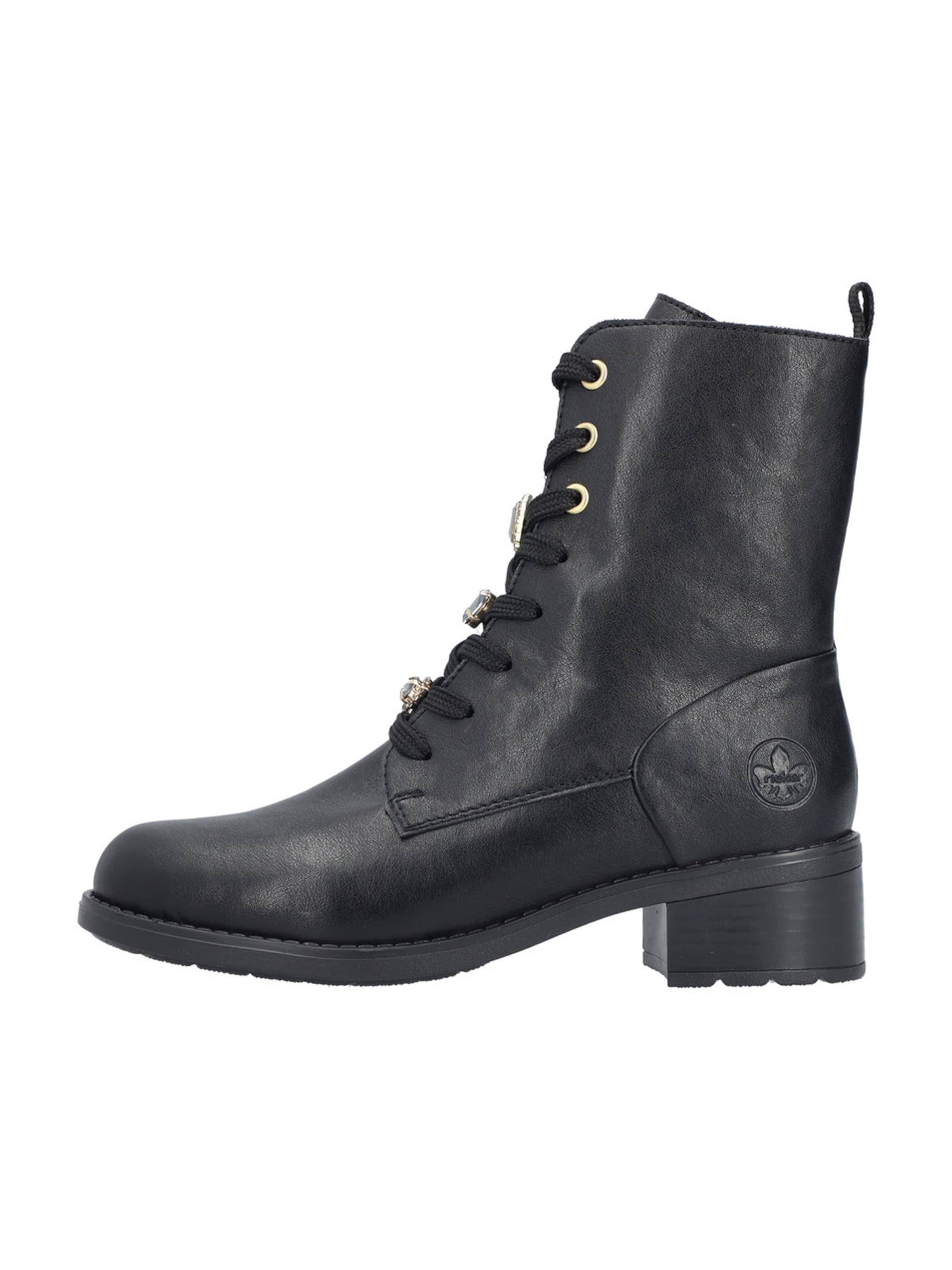 Rieker Lace-Up Ankle Boots in Black