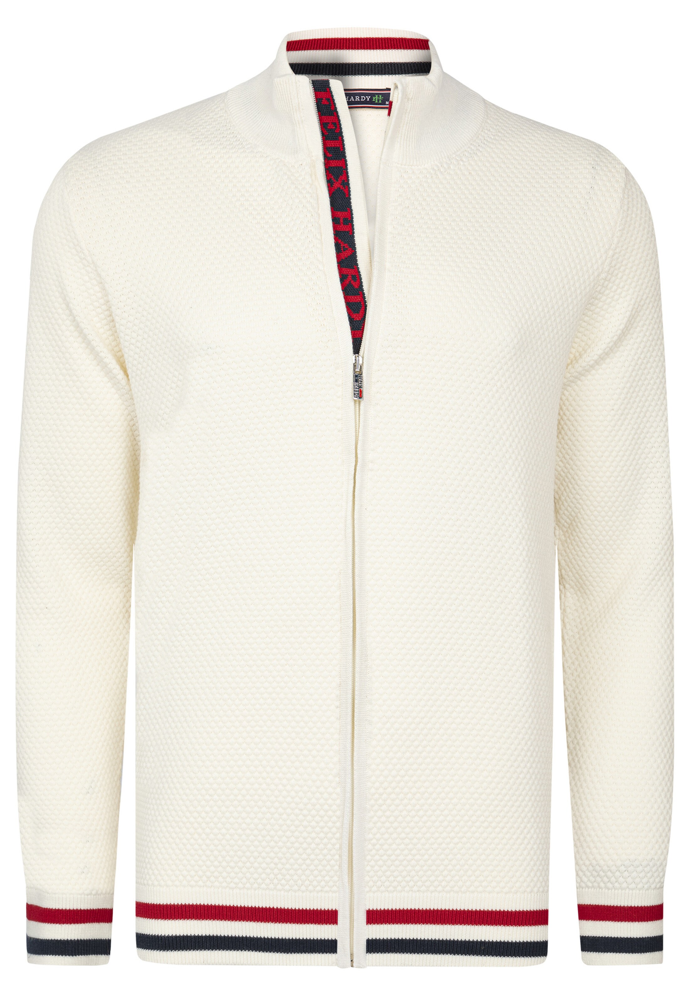 Felix Hardy Knit cardigan in White: front