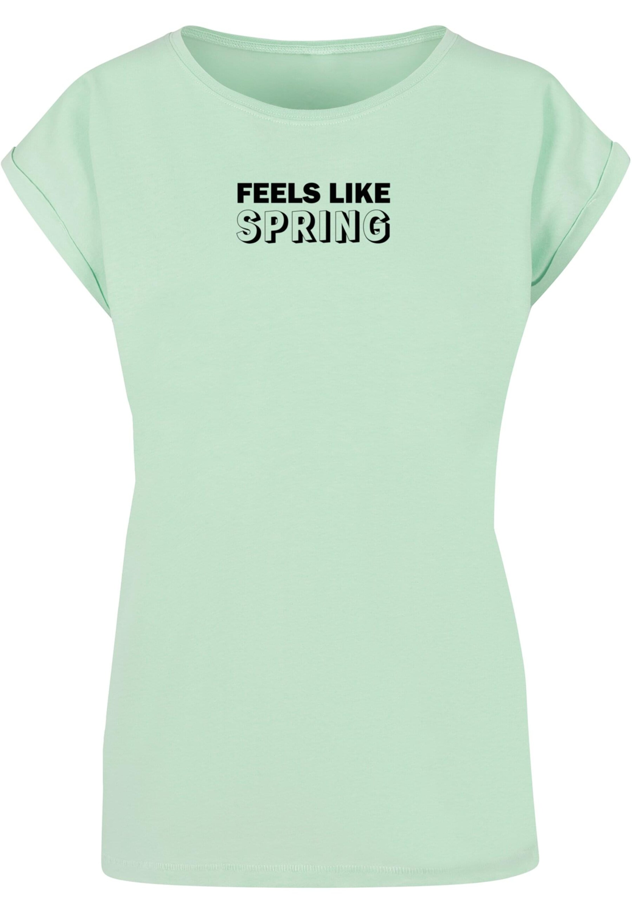 Merchcode Shirt 'Spring - Feels like' in Groen: voorkant
