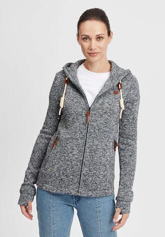 Oxmo Zip-Up Hoodie 'Thory' in Grey: front