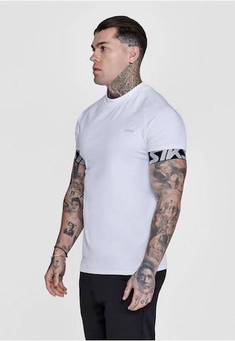 SikSilk Koszulka 'Tech' w kolorze biały