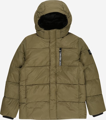 Calvin Klein Jeans Winter Jacket in Green: front