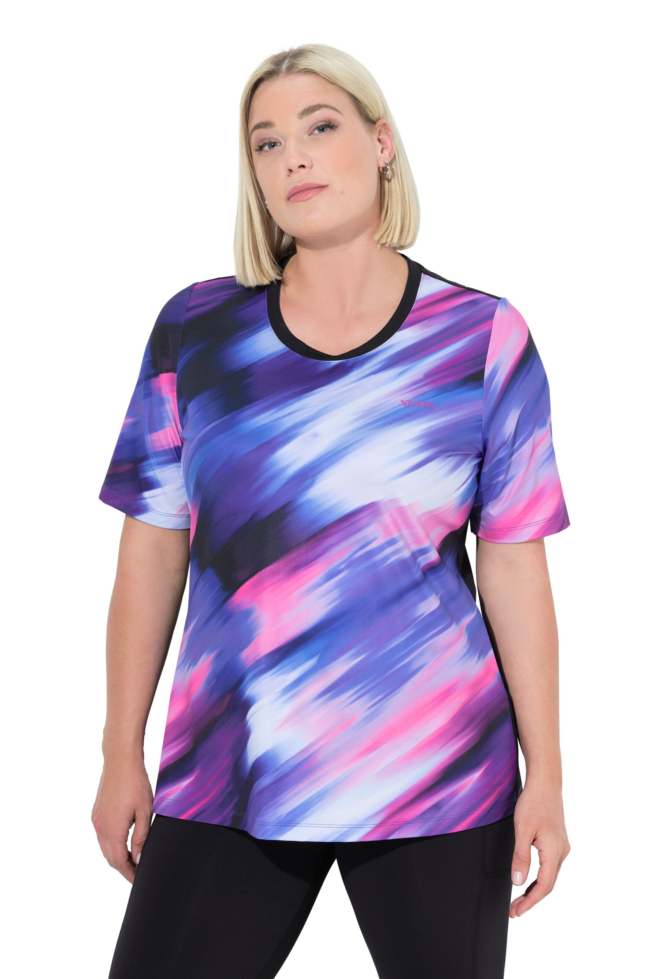 T-shirt Ulla Popken en noir : devant