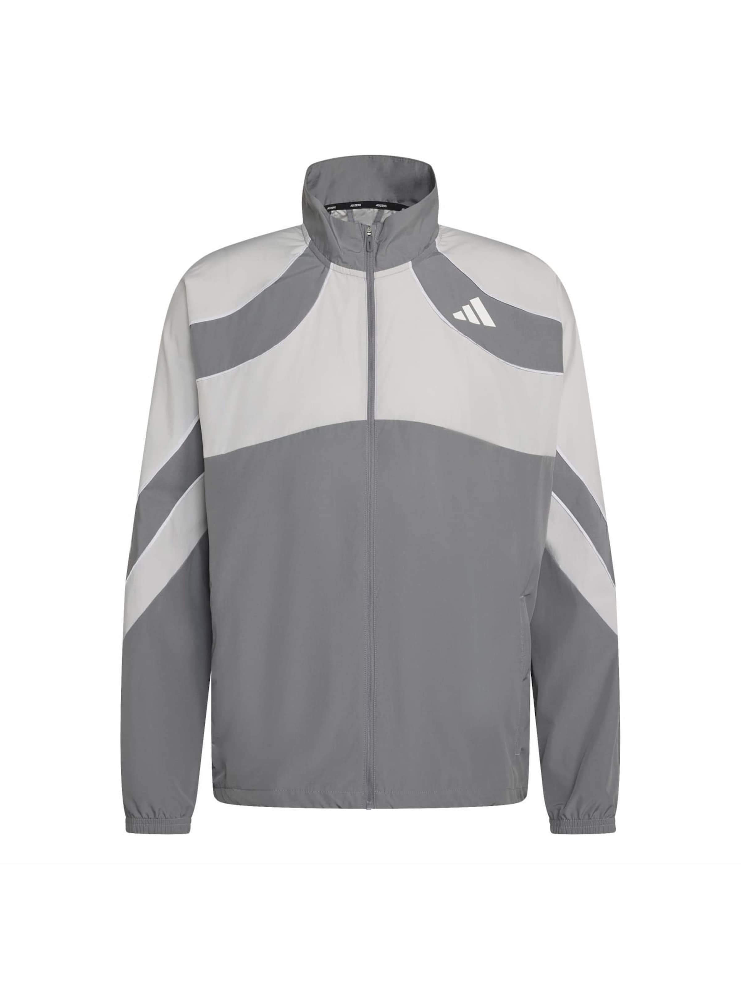 pelēks ADIDAS PERFORMANCE Sporta jaka 'ADIZERO': no priekšpuses