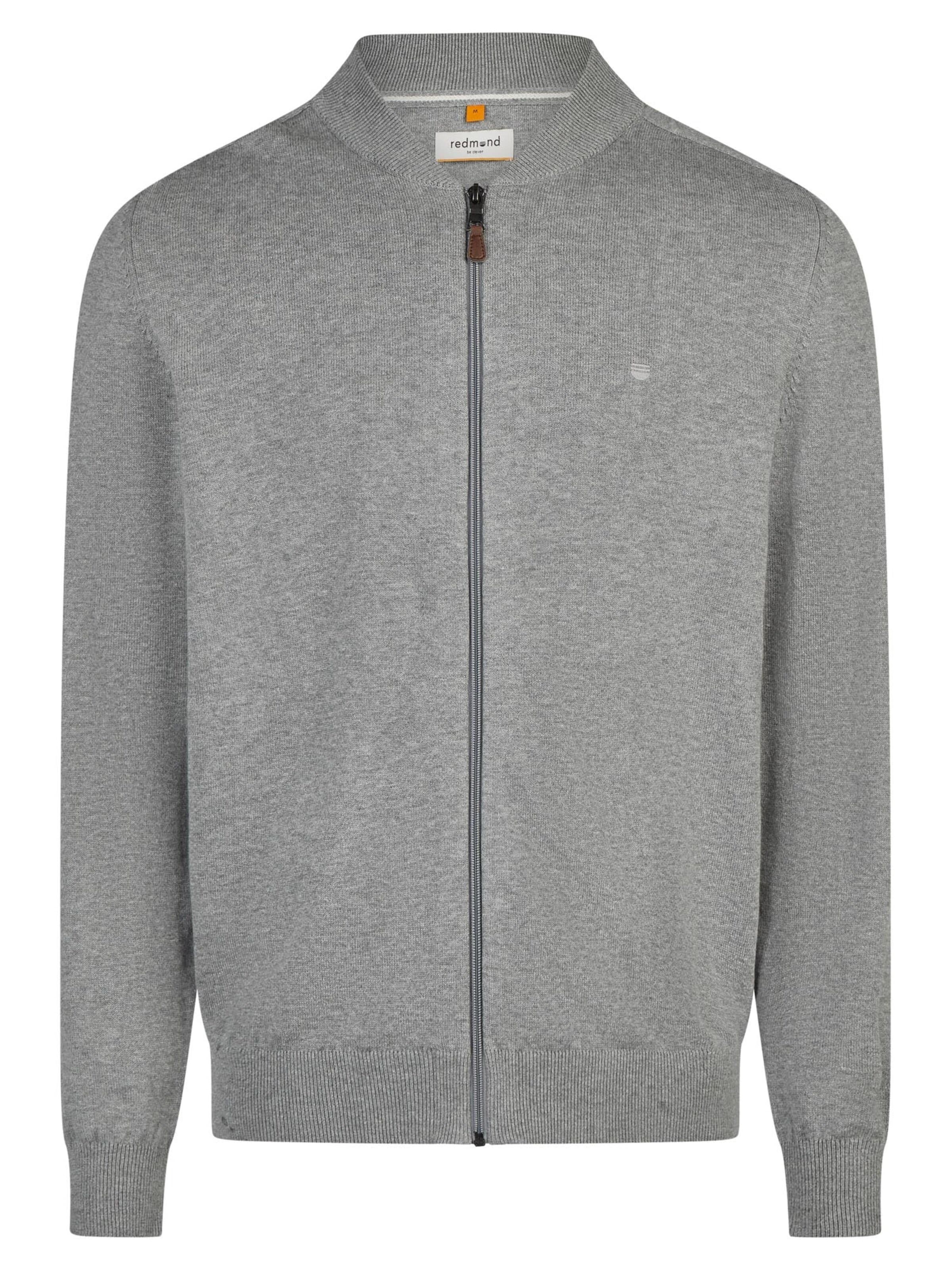 redmond Knit Cardigan 'Basic' in Grey: front