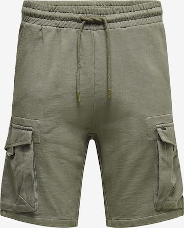 Only & Sons Cargo Pants in Green: front