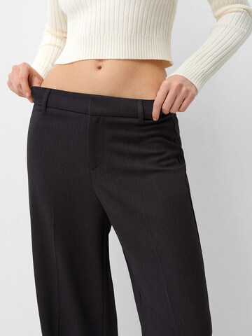 Wide Leg Pantalon à plis Bershka en gris