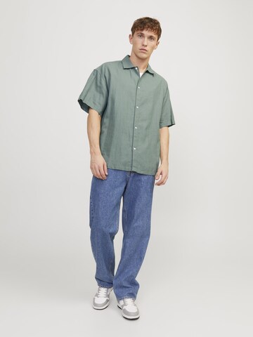 JACK & JONES Comfort fit Button Up Shirt 'JORFaro' in Green