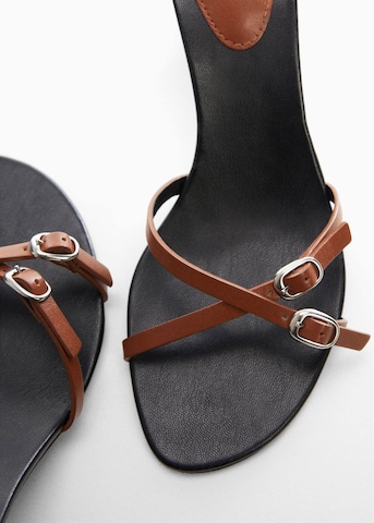 MANGO Strap Sandals 'Monka' in Brown