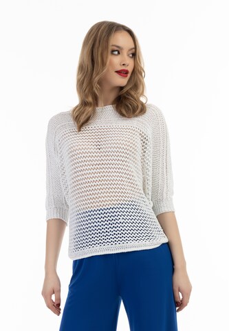 faina - Pullover em branco: frente