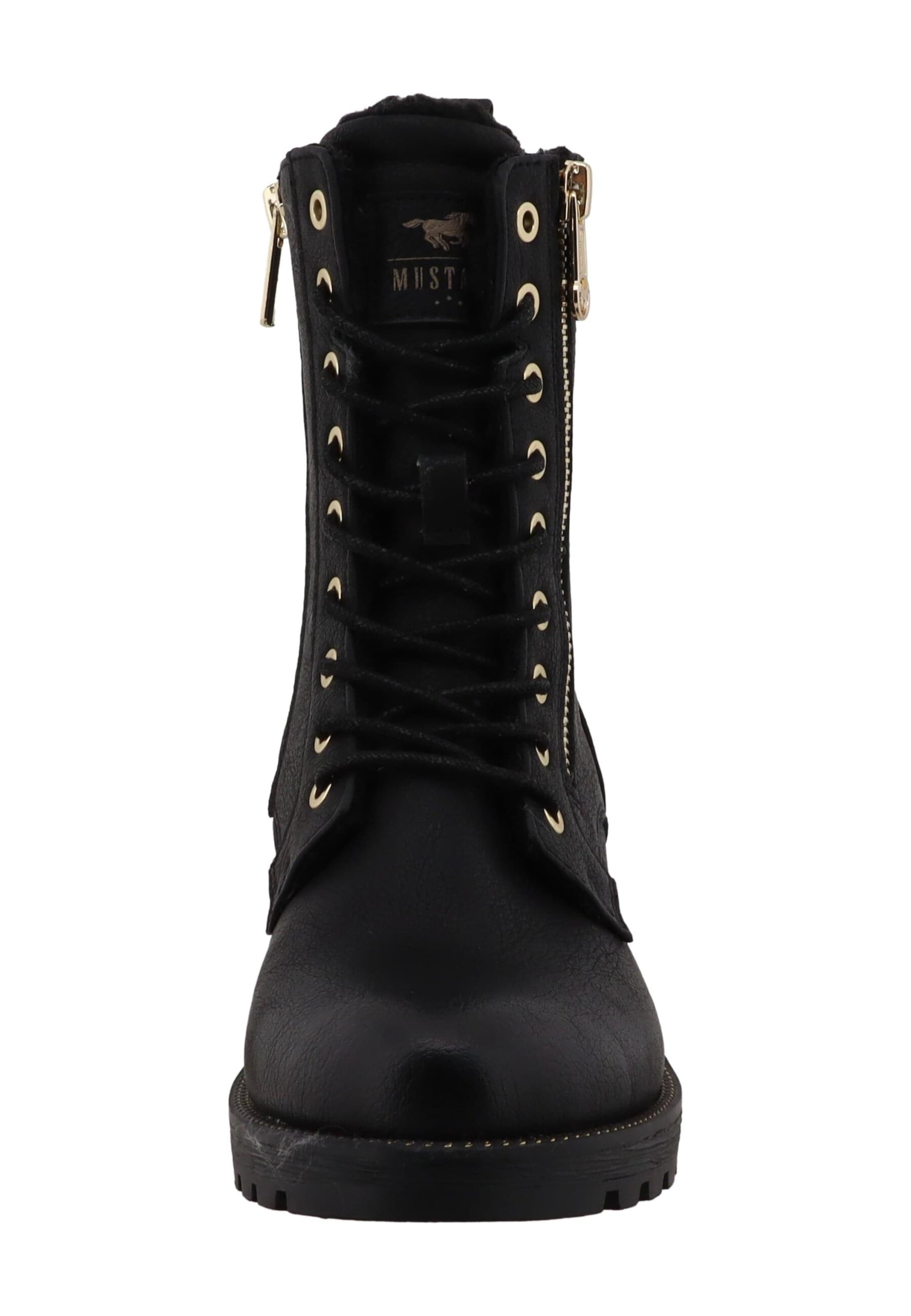 MUSTANG Lace-up bootie 'Haukea' in Black