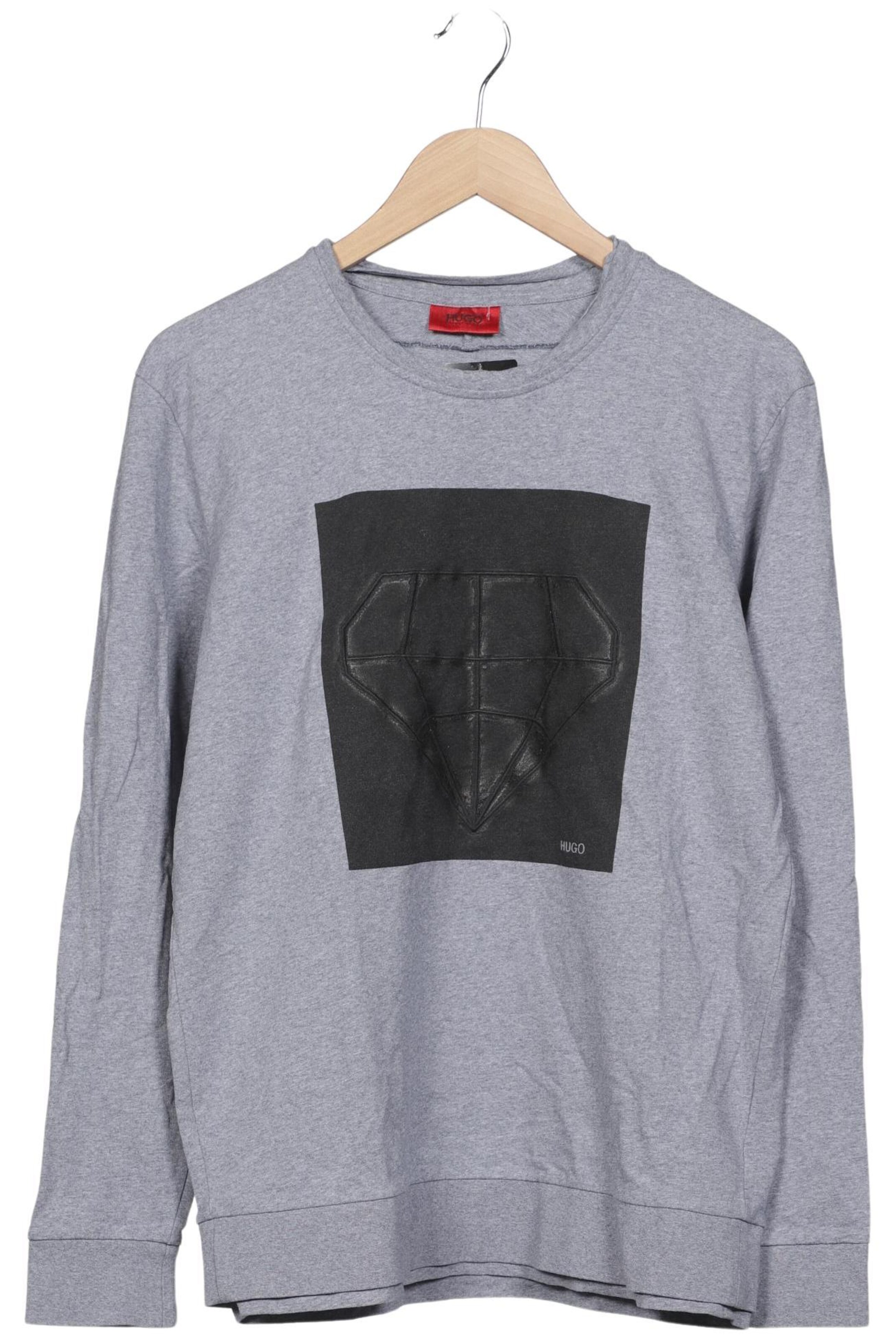 HUGO Sweatshirt & Zip-Up Hoodie in M in Grey: front