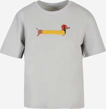 Merchcode Tričko 'Christmas Dog' - Sivá: predná strana