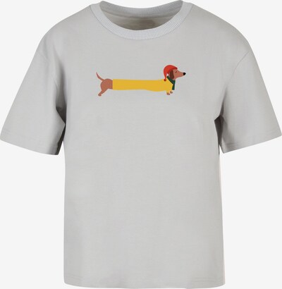 Merchcode T-Shirt 'Christmas Dog' in 5XL in grau / orange / rot, Produktansicht
