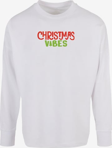 Merchcode Shirt 'Christmas Vibes' in Weiß: Vorderseite