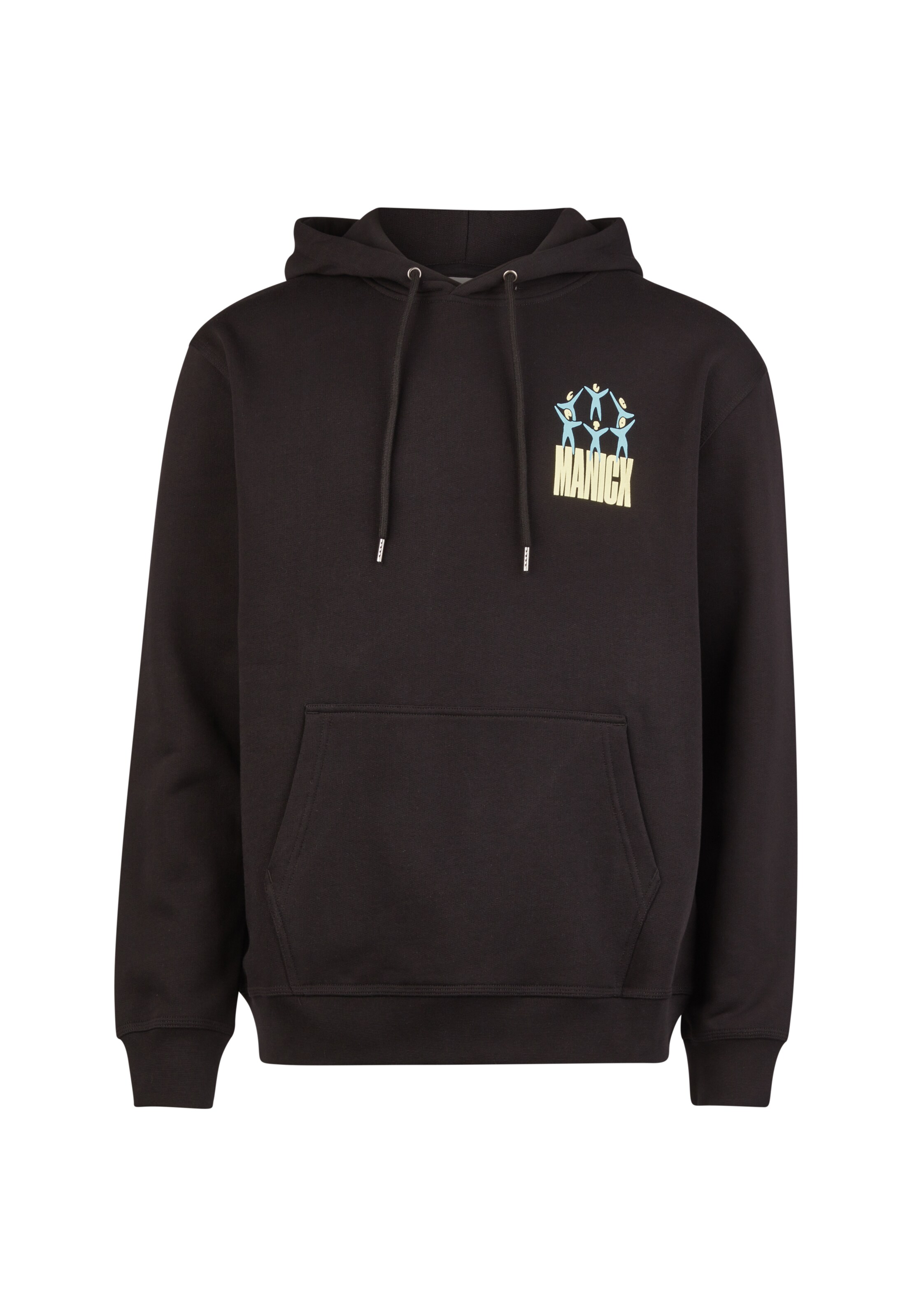 Cleptomanicx Kapuzensweatshirt 'Classic Hooded Gathering' in Schwarz: Vorderseite
