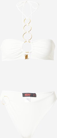 Misspap Bandeau Bikini in White: front