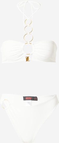 Misspap - Bandeau Biquíni em branco: frente