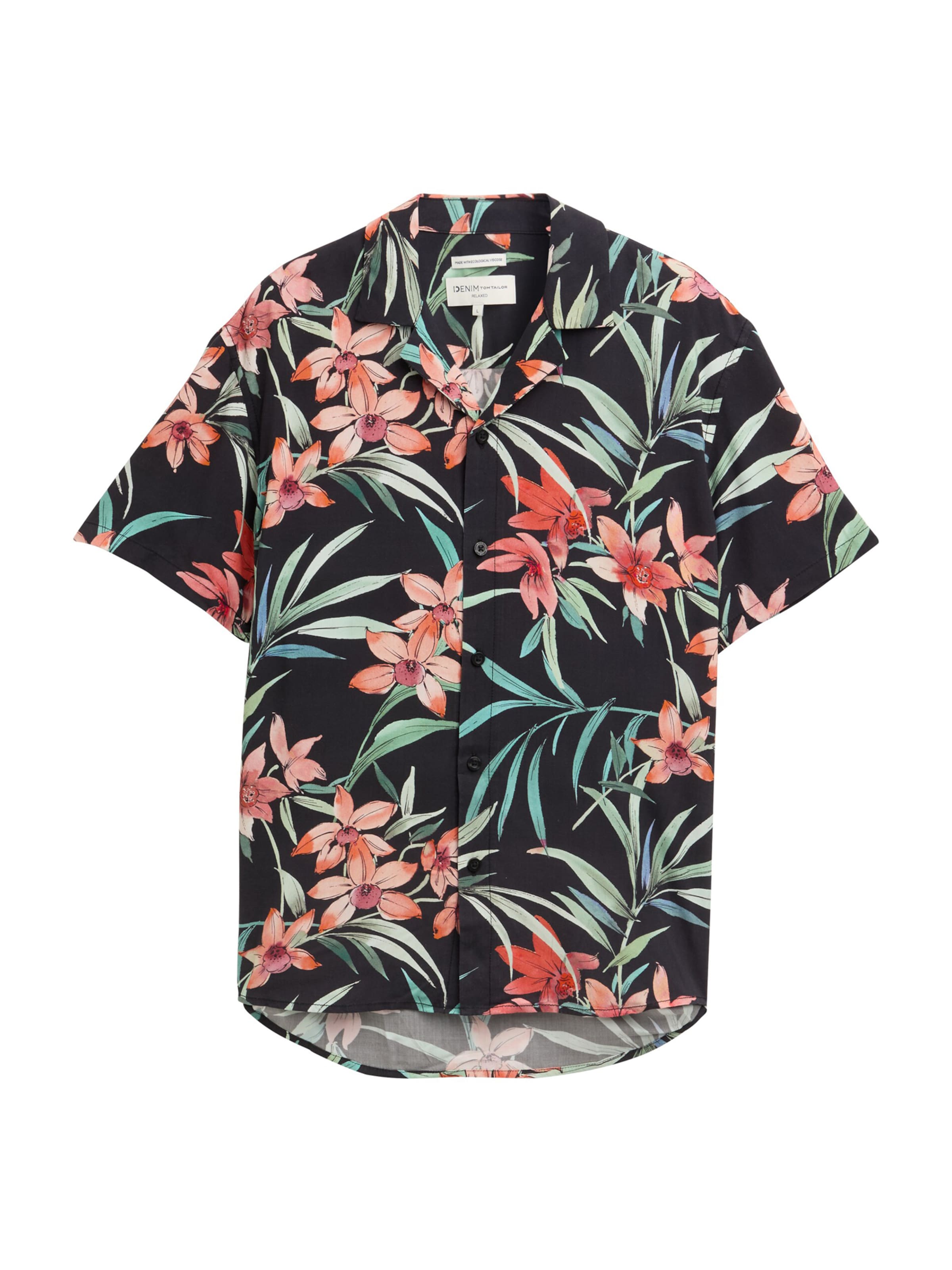 TOM TAILOR DENIM Comfort fit Button Up Shirt in Black: front