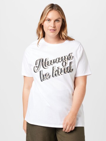River Island Plus Shirt 'ALWAYS BE KIND' in White: front