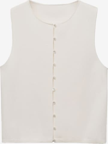 MANGO Pletená vesta – bílá: přední strana