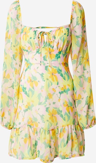 Gina Tricot Kleid in gelb / pastellgelb / grün / lila, Produktansicht