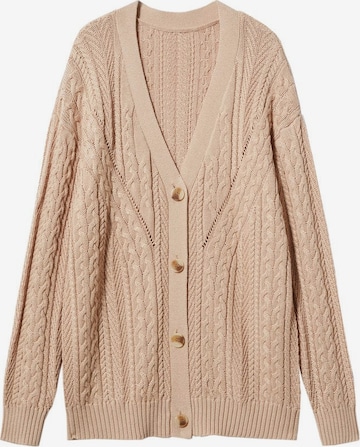 MANGO Cardigan 'Diagonal' i brun: forside